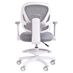 Кресло детское с подставкой для ног BRABIX KIDS "MG-220", сетка/ткань TW, серое, 533315 - фото 4