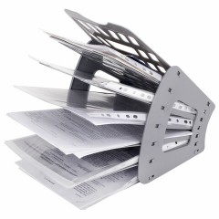 Лоток для бумаг веерный BRAUBERG "Basic" 7-ми секционный, 6 отделений, сетчатый, серый, 237020 Лоток для бумаг веерный BRAUBERG "Basic" 7-ми секционный, 6 отделений, сетчатый, серый, 237020 - фото 3