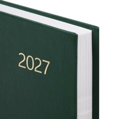 Ежедневник датированный 2027 145х215 мм, А5, STAFF, обложка бумвинил, зеленый, 117815 - фото 3