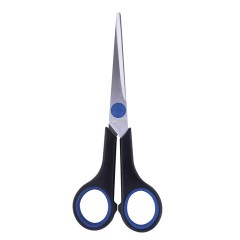 Ножницы BRAUBERG "Soft Grip", 165 мм, черно-синие, резиновые вставки, 3-х сторонняя заточка, 230761 - фото 2