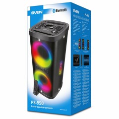 Колонка портативная SVEN PS-950, 160 Вт, TWS, Bluetooth, FM, USB, microSD, LED-дисплей, черная, SV-022396 Колонка портативная SVEN PS-950, 160 Вт, TWS, Bluetooth, FM, USB, microSD, LED-дисплей, черная, SV-022396 - фото 15