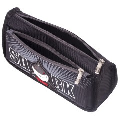 Пенал мягкий ЮНЛАНДИЯ, 2 отделения, полиэстер, "Shark", черный, 21х6х9 см, 270271 - фото 4