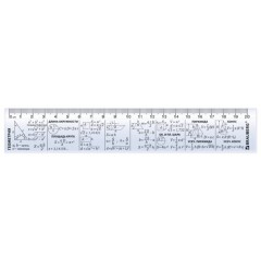 Линейка пластиковая 20 см BRAUBERG, справочная, геометрия, 210897