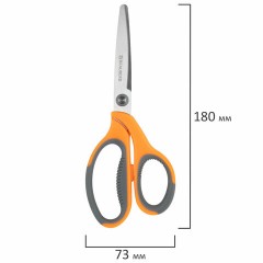 Ножницы BRAUBERG "PROFESSIONAL" 3 шт. (135, 180, 210 мм), серо-оранжевые ручки, ВЫГОДНАЯ УПАКОВКА, 272981 Ножницы BRAUBERG "PROFESSIONAL" 3 шт. (135, 180, 210 мм), серо-оранжевые ручки, ВЫГОДНАЯ УПАКОВКА, 272981 - фото 7