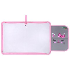 Папка для труда на молнии BRAUBERG KIDS А4, 1 отделение, прозрачная, органайзер, "Tiny cutie", 273397 - фото 5