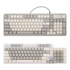 Клавиатура проводная USB, 102+98 клавиш, LED-подсветка, SONNEN K620, слоновая кость / серая, 513950 - фото 4