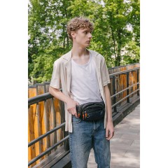 Сумка на пояс HEIKKI PROMPT (ХЕЙКИ), 2 отделения, регулируемый ремень, карман-антивор, синяя, 37х14х5 см, 273927 - фото 10
