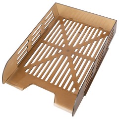 Лоток горизонтальный для бумаг BRAUBERG ECO, 330х245х65 мм, сетчатый, дымчатый, 239012 - фото 6