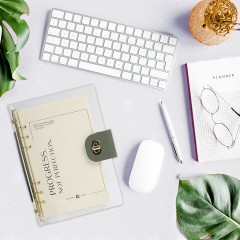 Блокнот А5 180x235 мм, BRAUBERG "Fabulous", гибкий, на кольцах, застежка, 80 л., оливковый, 116195 - фото 6