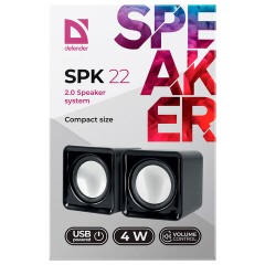Колонки компьютерные DEFENDER SPK 22, 2.0, 2х2, 5Вт, пластик, черный, 65503 - фото 4