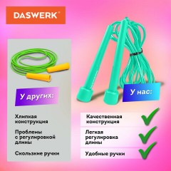 Скакалка спортивная 300 см, ПВХ, регулируемая длина, бирюзовая, DASWERK, 680028 Скакалка спортивная 300 см, ПВХ, регулируемая длина, бирюзовая, DASWERK, 680028 - фото 10