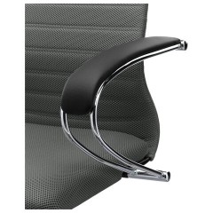 Кресло офисное МЕТТА "SU-B-10" хром, ткань-сетка, сиденье и спинка мягкие, темно-серое - фото 13