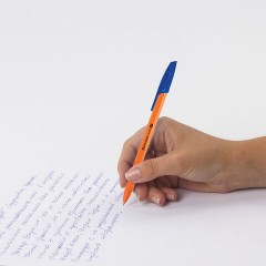 Ручки шариковые BRAUBERG "X-333 ORANGE", НАБОР 8 ШТУК, СИНИЕ, узел 0,7 мм, линия письма 0,35 мм, 144528 - фото 9