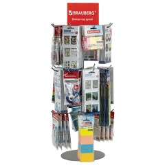 Стойка-вертушка настольная BRAUBERG, 68х28 см, 20 крючков, 3 вращающихся ряда, 505911 Стойка-вертушка настольная BRAUBERG, 68х28 см, 20 крючков, 3 вращающихся ряда, 505911 - фото 5