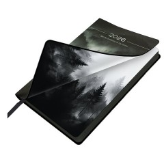 Ежедневник датированный 2026 А5 138x213 мм, BRAUBERG "Vista", под кожу, гибкий, "Mist", 117450 - фото 3