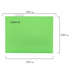 Подвесные папки А4 (350х240 мм) до 80 л., КОМПЛЕКТ 10 шт., зеленые, картон, STAFF, 270929 Подвесные папки А4 (350х240 мм) до 80 л., КОМПЛЕКТ 10 шт., зеленые, картон, STAFF, 270929 - фото 6