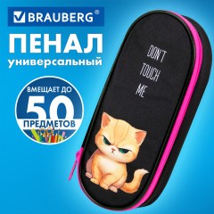 Пенал-футляр BRAUBERG, 1 отделение, органайзер, полиэстер, 22x9х5 см, "Angry kitty", 273566 - фото 6