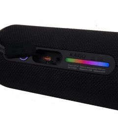 Колонка портативная влагозащищенная KAIGO (КАЙГО) BT16T, 10 Вт, Bluetooth, Micro SD, AUX, RGB, TWS, IPX7, черная, 514225 - фото 5