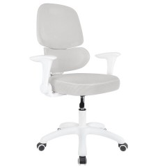 Кресло детское с поясничной поддержкой BRABIX KIDS "MG-225", сетка/ткань TW, серое, 533318