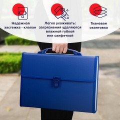 Папка-портфель пластиковая BRAUBERG А4 (332х245х35 мм), 13 отделений, синяя, 221379 Папка-портфель пластиковая BRAUBERG А4 (332х245х35 мм), 13 отделений, синяя, 221379 - фото 8