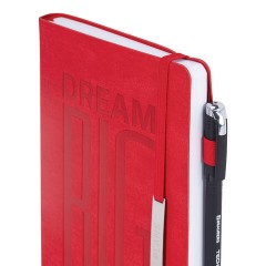 Ежедневник недатированный А5 138х213 мм BRAUBERG "BeStyle", под кожу, резинка, держатель, 160 л., красный, 116217 - фото 5