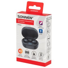 Наушники беспроводные TWS внутриканальные с микрофоном, SONNEN EP-BH25B, Bluetooth 5.3, черные, 514125 - фото 16