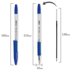 Ручка шариковая с грипом BRAUBERG "ULTRA GT", СИНЯЯ, корпус прозрачный, линия 0,5 мм, 144051 - фото 7