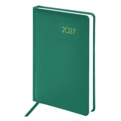 Ежедневник датированный 2027, А5, 138x213 мм, BRAUBERG "Select", балакрон, зелёный, 117955