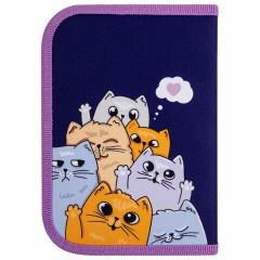Пенал ПИФАГОР, 1 отделение, 1 откидная планка, полиэстер, 19х13 см, "Cats greetings", 272291 Пенал ПИФАГОР, 1 отделение, 1 откидная планка, полиэстер, 19х13 см, "Cats greetings", 272291 - фото 3