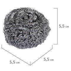 Губка (мочалка) металлическая спиральная 15 г, для посуды, гриля, плиты, LAIMA (ЛАЙМА), 700061 - фото 4