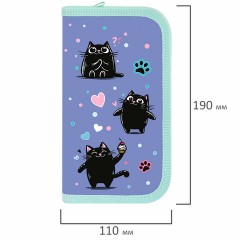 Пенал ПИФАГОР, 2 отделения, ламинированный картон, 19х11 см, "Funny cats", 273481 Пенал ПИФАГОР, 2 отделения, ламинированный картон, 19х11 см, "Funny cats", 273481 - фото 6