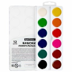 Краски акварельные BRAUBERG 12 цветов "Кот-Энтузиаст", медовые, круглые кюветы, 192553 Краски акварельные BRAUBERG 12 цветов "Кот-Энтузиаст", медовые, круглые кюветы, 192553 - фото 3