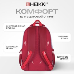 Рюкзак HEIKKI GOODLY (ХЕЙКИ) универсальный, 2 отделения, отделение для ноутбука, серый/красный, 46x33x18 см, 273869 - фото 21