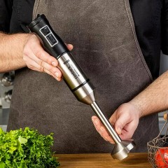 Блендер погружной TIMBERK T-HB42F01, 1500 Вт, 9 скоростей, 3 насадки, стакан, черный Блендер погружной TIMBERK T-HB42F01, 1500 Вт, 9 скоростей, 3 насадки, стакан, черный - фото 3