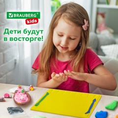 Доска для лепки с отделениями и 2 стеками А4, 280х200 мм, желтая, BRAUBERG KIDS, 271144 - фото 10