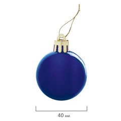Шары ёлочные 12 шт., 4 см, "Solid Color", пластик, СИНИЕ, глянец, ЗОЛОТАЯ СКАЗКА, 591122 - фото 3