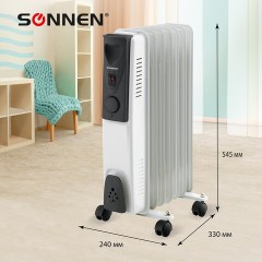 Обогреватель масляный SONNEN DFS-07, 1500 Вт, 7 секций, белый, 453498 Обогреватель масляный SONNEN DFS-07, 1500 Вт, 7 секций, белый, 453498 - фото 12