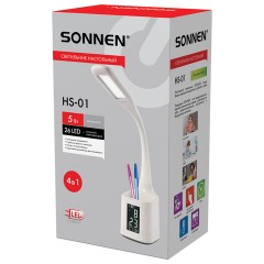 Настольная лампа / светильник SONNEN HS-01 на подставке, LCD-экран, СВЕТОДИОДНАЯ, 5 Вт, белый, 238234 Настольная лампа / светильник SONNEN HS-01 на подставке, LCD-экран, СВЕТОДИОДНАЯ, 5 Вт, белый, 238234 - фото 2