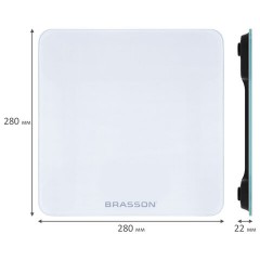 Весы напольные BRASSON (БРАССОН) FS-28С, 28x28 см, электронные, LED-дисплей, до 180 кг, стекло, белые, 458448 - фото 7