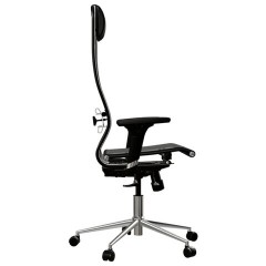 Кресло МЕТТА "ErgoLife" 10 B1-104D, хром, синхромеханизм, 2D-подлокотники, прочная сетка, черное - фото 5