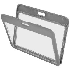 Бейдж горизонтальный (54х85 мм), ДВУСТОРОННИЙ, серый, ЗАЩИТА ОТ ВЛАГИ И ПЫЛИ, BRAUBERG EXTRA, 238810 - фото 3