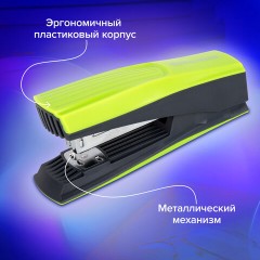 Степлер №24/6, 26/6 BRAUBERG "SUPER", до 30 листов, зелено-черный, 272741 - фото 13