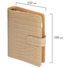Ежедневник-органайзер недатированный B6 150x190 мм BRAUBERG "Comodo", под кожу, 160 л., бежевый, 116206 - фото 3