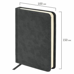 Ежедневник недатированный МАЛЫЙ 100х150 мм А6 BRAUBERG "Status", под кожу, 160 л., черный, 113366 Ежедневник недатированный МАЛЫЙ 100х150 мм А6 BRAUBERG "Status", под кожу, 160 л., черный, 113366 - фото 2