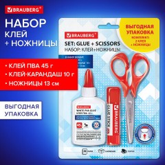 Набор: клей + ножницы BRAUBERG (клей-карандаш PVP 10 г, клей ПВА 45 г, ножницы 13 см), блистер, 271979 Набор: клей + ножницы BRAUBERG (клей-карандаш PVP 10 г, клей ПВА 45 г, ножницы 13 см), блистер, 271979 - фото 17