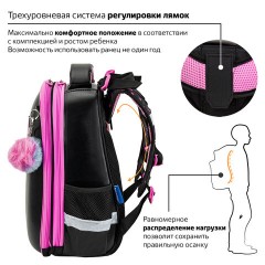 Ранец BRAUBERG SHINY, 2 отделения, с брелком, "Smiling cat", 38х28х14 см, 272040 Ранец BRAUBERG SHINY, 2 отделения, с брелком, "Smiling cat", 38х28х14 см, 272040 - фото 9
