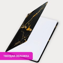 Ежедневник датированный 2026 с резинкой 145х203 мм, А5, BRAUBERG, твердый, фольга, "Черный мрамор", 117338 - фото 11