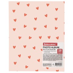 Фотоальбом BRAUBERG "Pink hearts" на 100 фото 10х15 см, твердая обложка, 391436 - фото 3