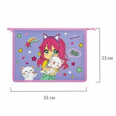 Папка для тетрадей ЮНЛАНДИЯ А4, 1 отделение, пластик, на молнии, "Anime hugs", 272138 Папка для тетрадей ЮНЛАНДИЯ А4, 1 отделение, пластик, на молнии, "Anime hugs", 272138 - фото 5