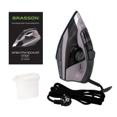Утюг паровой BRASSON (БРАССОН) SI-2340, 2700 Вт, керамика, автоотключение, антикапля, ШНУР 2,8 м, самоочистка, графит/розовый, 458310 - фото 10
